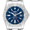 Breitling Aeromarine Avenger II GMT Blue Dial Steel Mens Watch A32390 Box Card