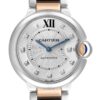 Cartier Ballon Bleu 36mm Steel Rose Gold Diamond Mens Watch W3BB0018