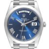 Rolex President Day Date 40 Blue Roman Dial Platinum Mens Watch 228206